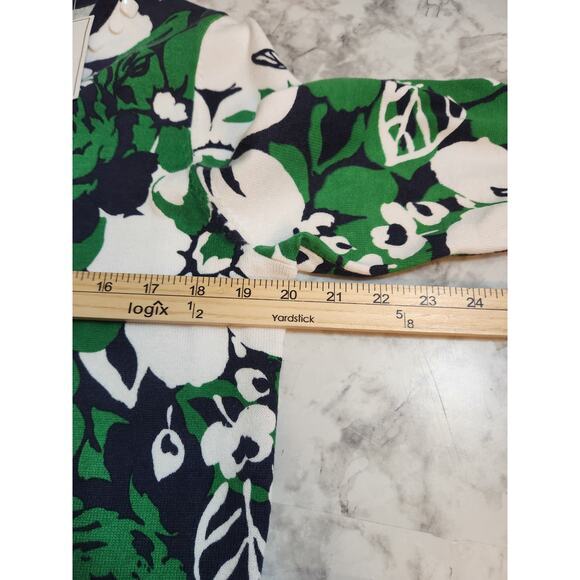 Alfred Dunner Women's Green Floral 3/4 Sleeve Embellished Sweater Size PXL - Picture 5 of 6